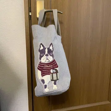 개와 고양이 자수 토트백