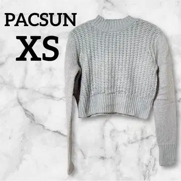 PACSUN 스카이블루 크롭 니트 스웨터 [ XS ] 숏 기장