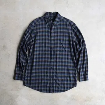 90s Claiborne 클레이본 섀도우 체크 레이온 긴팔 셔츠 L