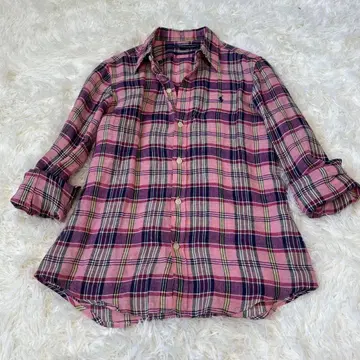 Ralph 랄프 로렌 스포츠 린넨 체크 셔츠 긴팔