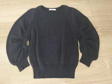 아나이 퍼프 슬리브 니트 스웨터 네이비 컬러 사이즈 36 퍼프 소매