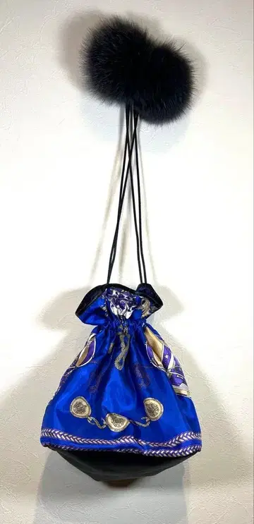 manipuri () 퍼 복조리 스카프 백