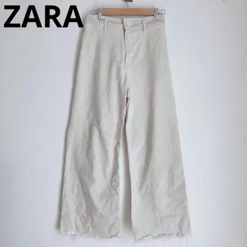 자라 와이드 팬츠 치노 팬츠 아름다운 실루엣 여성용 하의 베이지 38