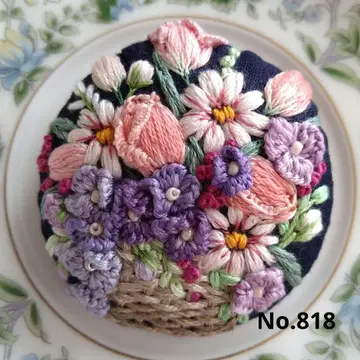 No.818 자수 브로치 핸드메이드 5cm