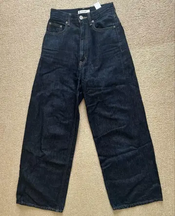 MOUSSY 다크 블루 와이드 레그 데님