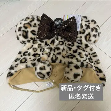 디즈니 미니 레오파드 무늬 팬 캡 브라운 레오파드