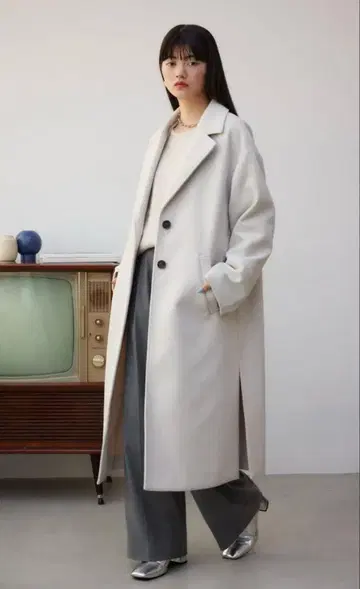 AZUL 아이보리 롱 코트 M