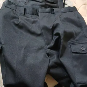 WM BEST 블랙 카고 팬츠 사이드 포켓 포함