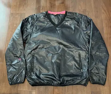 Puma 블랙 V넥 나일론 자켓