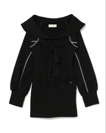 andmary Manon ribbon mini dress black