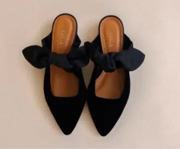 ohga 벨로아 리본 슈즈 OHGA 리본 뮬 S 사이즈