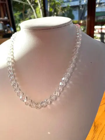 수정 목걸이 silver 크리스프