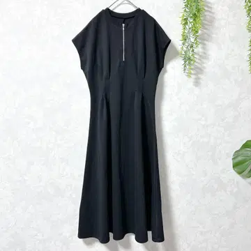 [팁탑] 하프 지퍼 원피스 블랙 프리 체형 커버 캐주얼