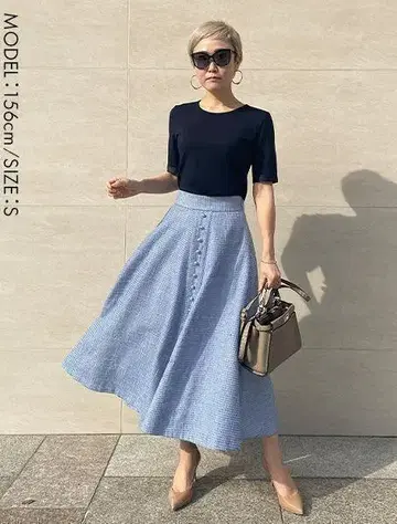 고품질 Jenne 트위드 플레어 스커트 S Jenne 1977