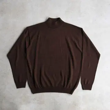 90s 메리노울 모크넥 니트 스웨터 브라운 L 빈티지