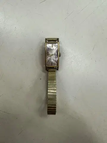 더, 쇼와! 골드 수동 와인딩 시계 직사각형 다이얼