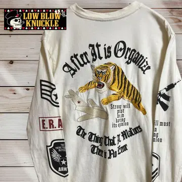 LOW BLOW KNUCKLE 긴팔 티셔츠 롱T 자수