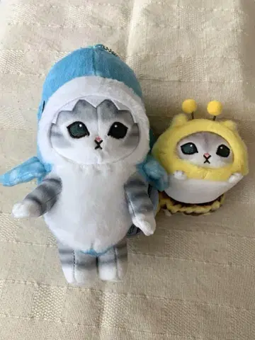 해양 생물 마스코트 징베 고양이 냥코의 치비코로 봉제 인형 노랑 8마리