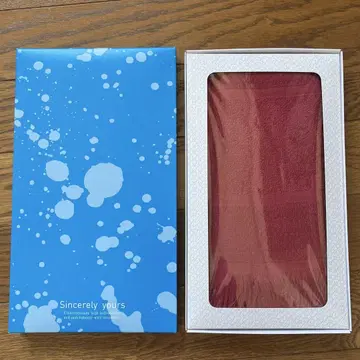 빨간색 프린지 타월 머플러