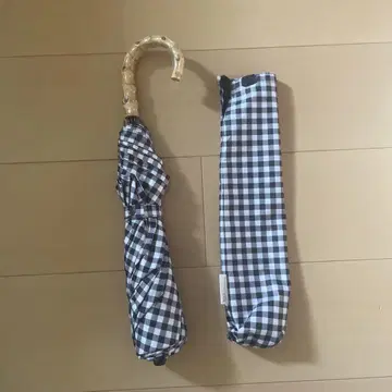 25ss FORME 접이식 양산 깅엄 화이트 블랙