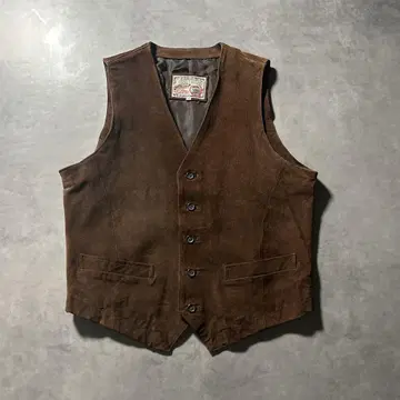 빈티지 천연 가죽 돈피 키프 가죽 헌팅 워크 베스트