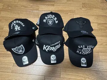 NFL NBA NHL MLB 47 블랙 캡 6세트 로고 자수