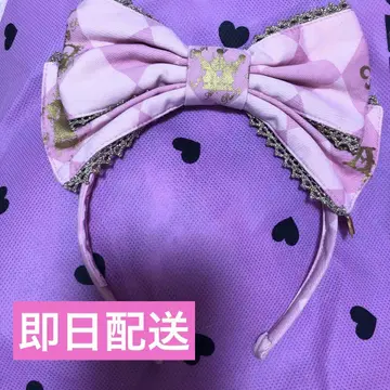 Angelic Pretty 체스 초코 핑크 리본 머리띠