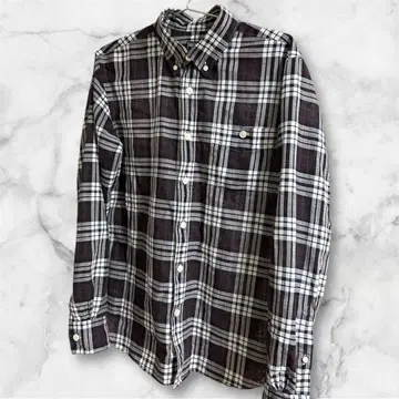 빈티지 체크 셔츠 버튼 다운 긴팔 캐주얼 아메카지 일본제