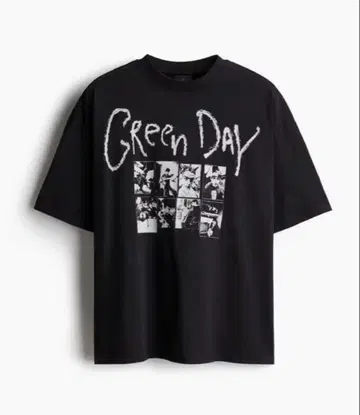 H&M 그린데이 오버 사이즈 핏 티셔츠 M 사이즈