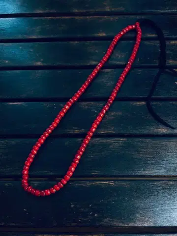 [레어 혈적] 앤티크 비즈 화이트 하트 대형보다