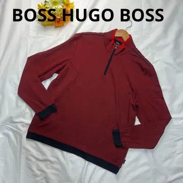 BOSS HUGO BOSS 피케 셔츠 긴팔 하프 지퍼 빨간색 XL