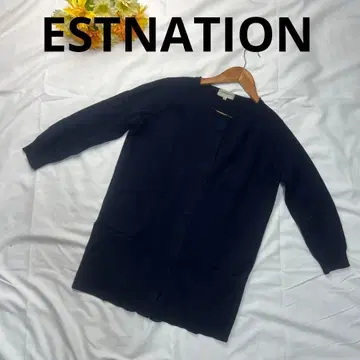 ESTNATION 니트 가디건 네이비 38 7부 소매