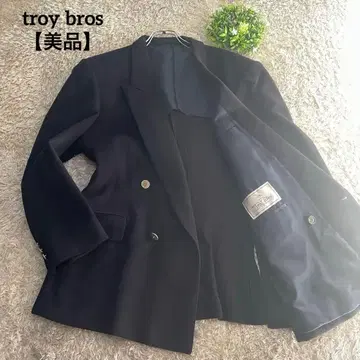 [ 새상품급 ] troy bros 더블 자켓 네이비 극상 캐시미어 혼방