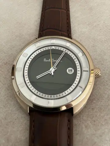 작동 PaulSmith 스티어링 남성용 QZ 손목시계 가죽 벨트 새상품