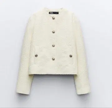 ZARA 화이트 노카라 자켓