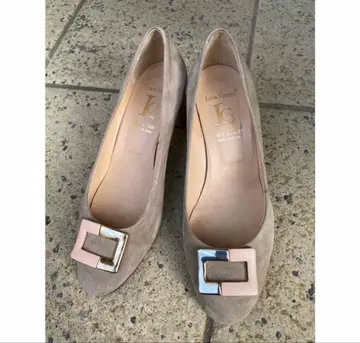 루카 그로시 size36 핑크 베이지 버클 펌프스