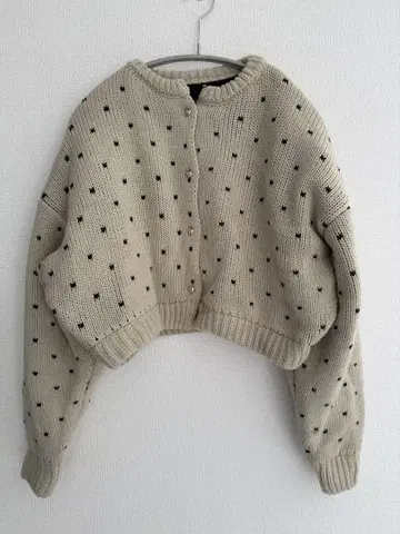 willfully heart dot jacquard cardigan