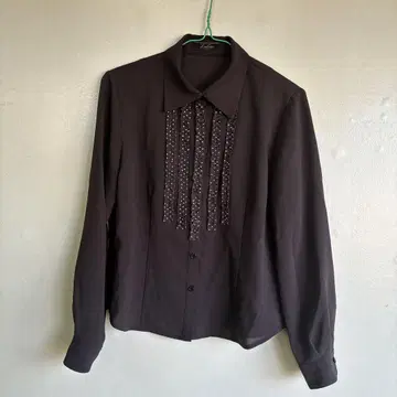 Leitain 다크 브라운 블라우스 9호 표기
