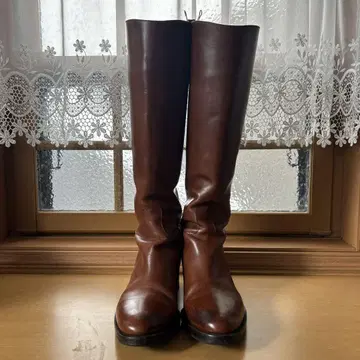 사토레 브라운 가죽 롱 부츠 지퍼 백 37