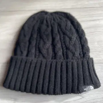 THE NORTH FACE 블랙 니트 모자 케이블 짜임