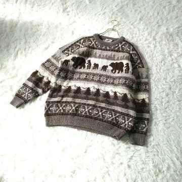 새상품급 KANATA 카나타 코위찬 니트 스웨터 울 100% 노르딕 F