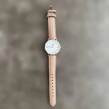 FURULA 핑크 가죽 화이트 다이얼 손목시계
