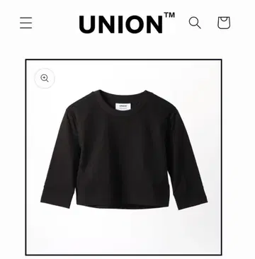 UNION 하프 슬리브 탑 블랙