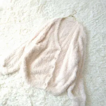 GRL 드롭 숄더 복슬복슬 가디건 샤기 니트 겉옷 F