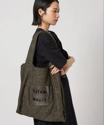 CITEN 반짝이 클리어 로고 토트백 시텐 그린