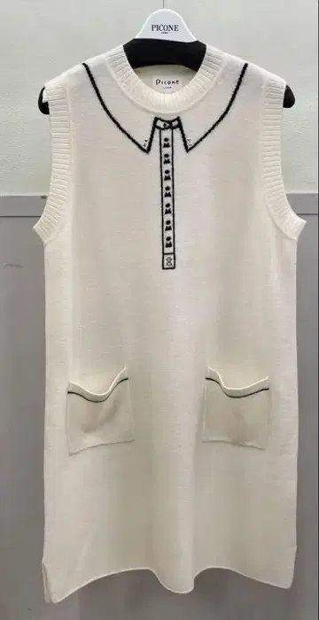 Picone 슬리브리스 원피스 크림색