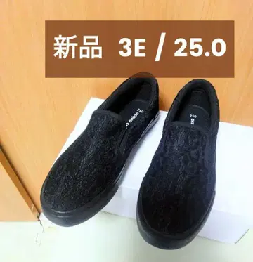 3E 블랙 레이스 슬립온 25.0