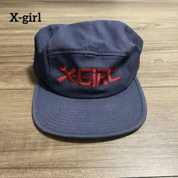 X-girl 네이비 캡 빨간색 자수