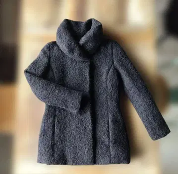 UNITED ARROWS 블랙 스탠드 카라 다운 코트 아우터