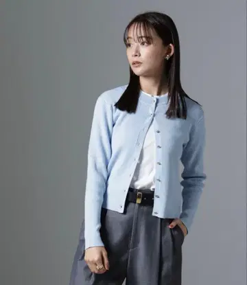 오일 가공 리브 가디건